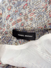 Isabel Marant 2010s Metallic Ikat Print Silk Ruched Dress - S/M