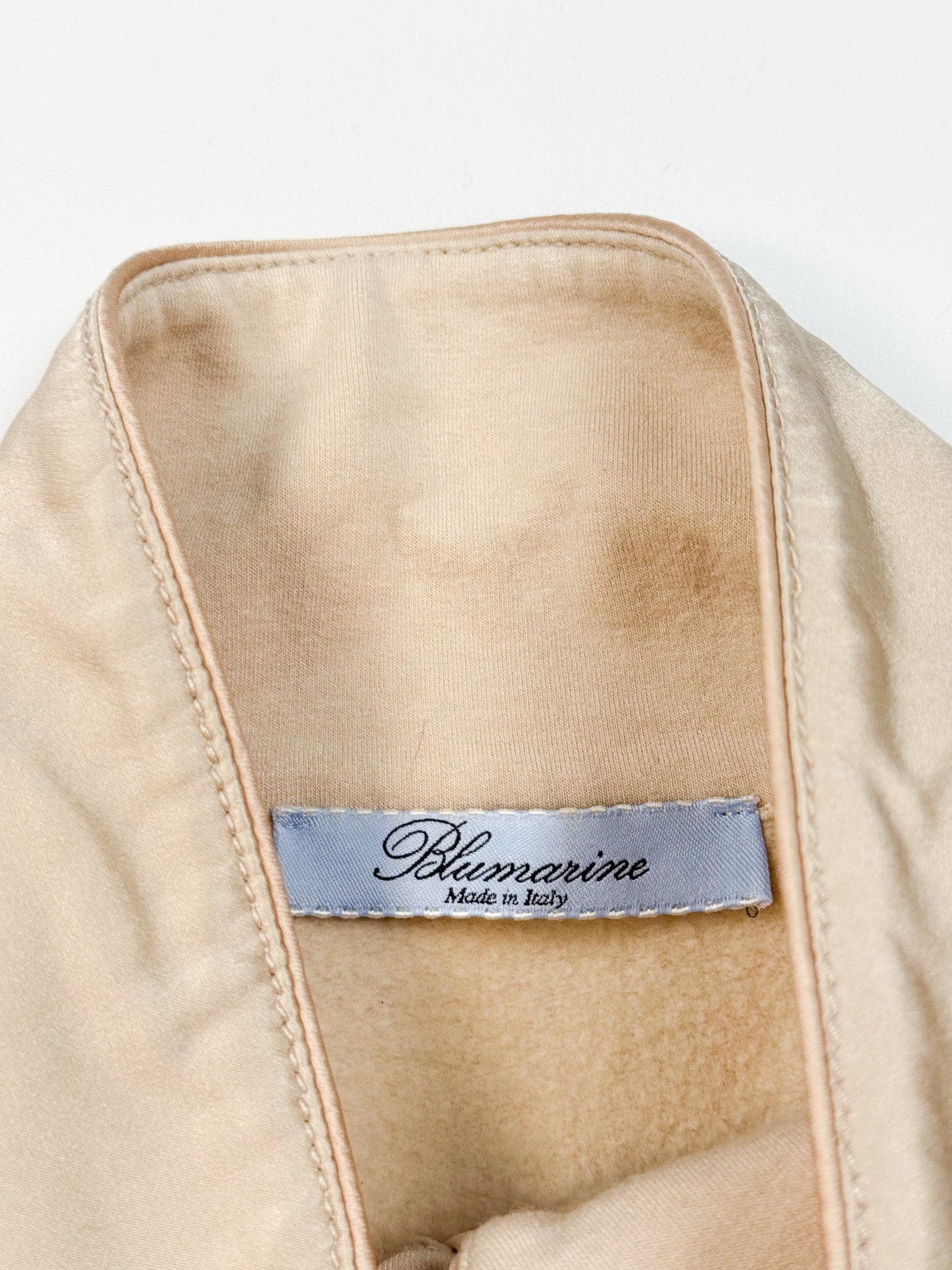 Blumarine 2000s Cream Cashmere-Blend Logo Tape Jacket & Skirt Set - S