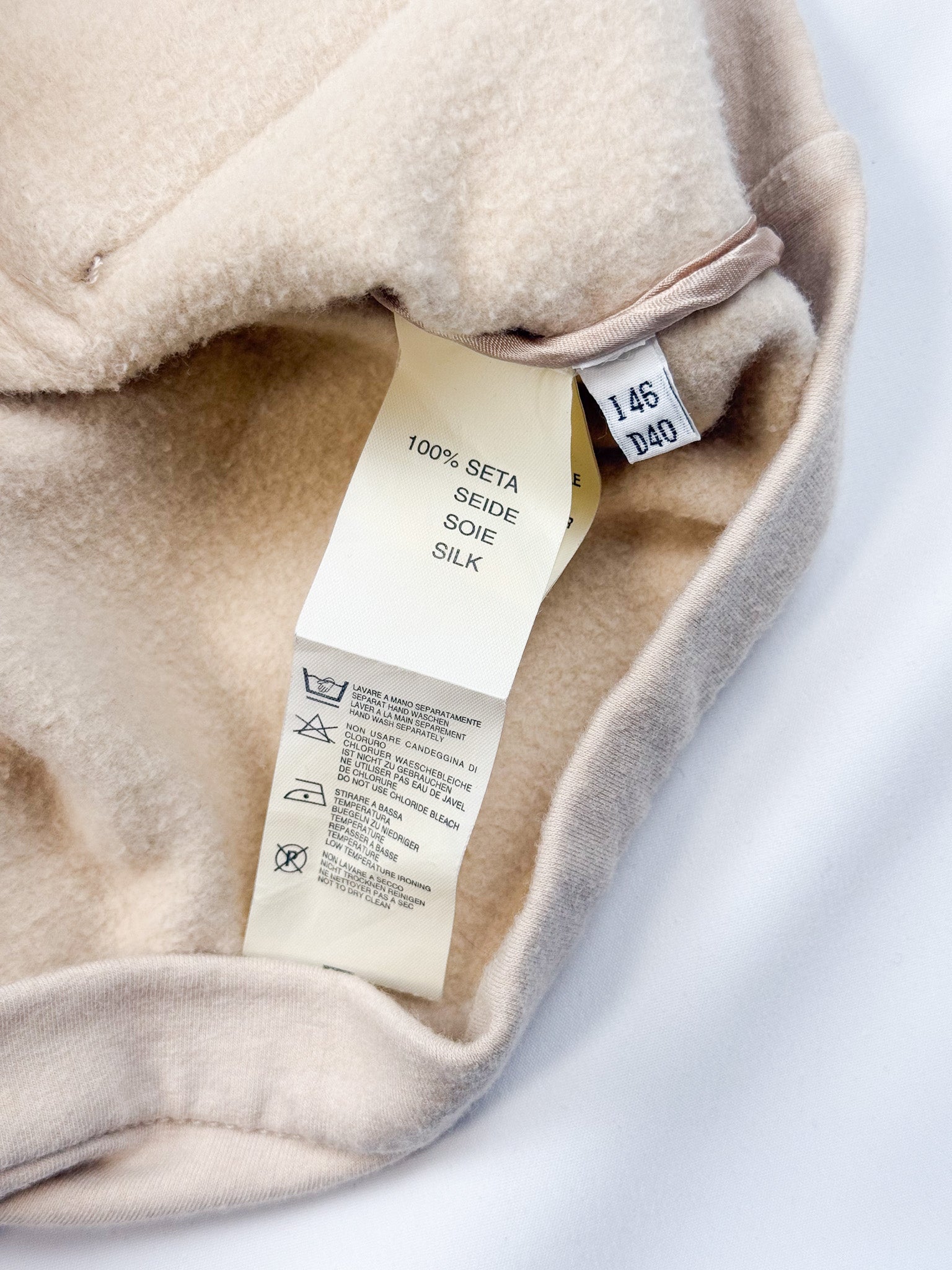 Blumarine 2000s Cream Cashmere-Blend Logo Tape Jacket & Skirt Set - S