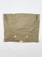 Miss Money Money 2000s Khaki Cargo Corset Tube Top - XS/S