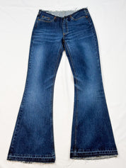 Free Soul 2000s Dark Wash Bell Bottom Raw Edge Flare Jeans - W27