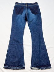 Free Soul 2000s Dark Wash Bell Bottom Raw Edge Flare Jeans - W27