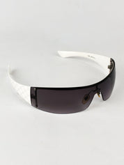 Gucci 2000s White GG Monogram Shield Sunglasses