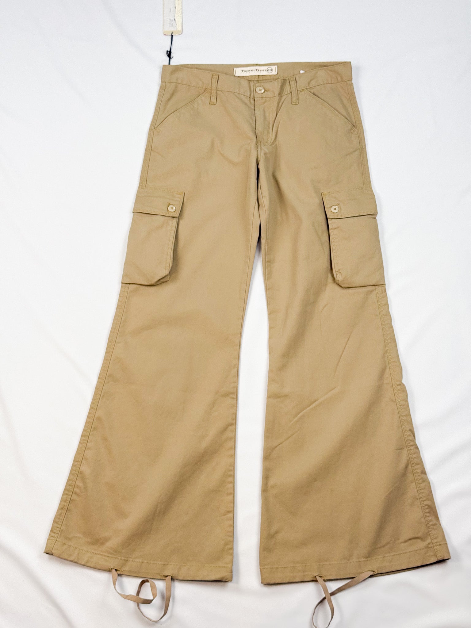 Take-Two 2000s Khaki Wide-Leg Cargo Flare Pants NWT - W30 / 30" Waist