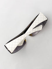 Gucci 2000s White GG Monogram Shield Sunglasses