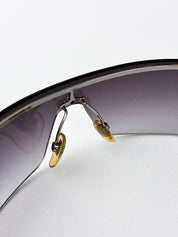 Gucci 2000s White GG Monogram Shield Sunglasses