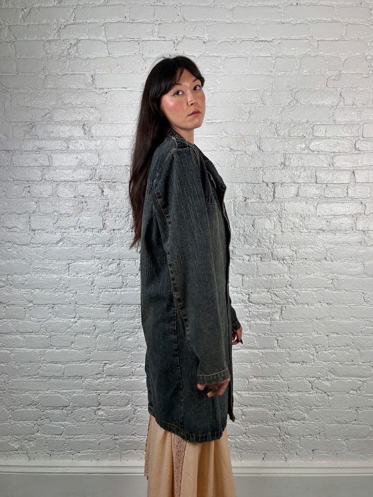 Just Cavalli 2000s Denim Trench