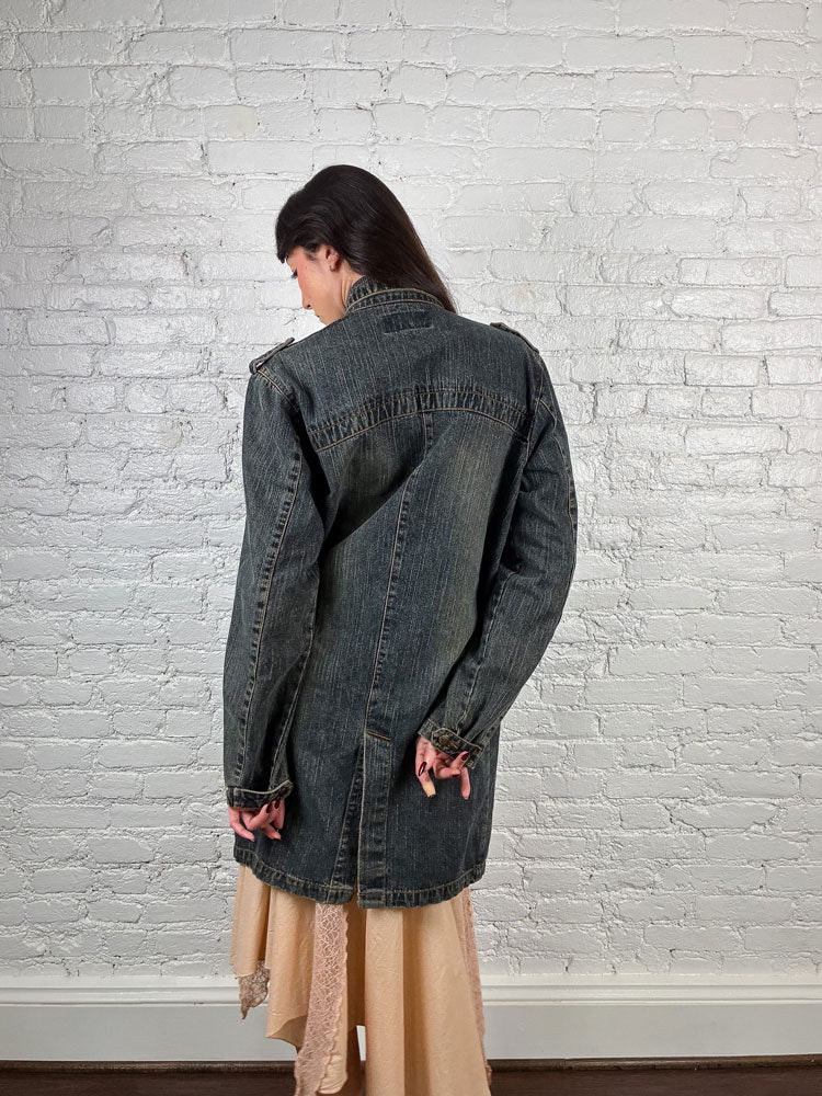 Just Cavalli 2000s Denim Trench