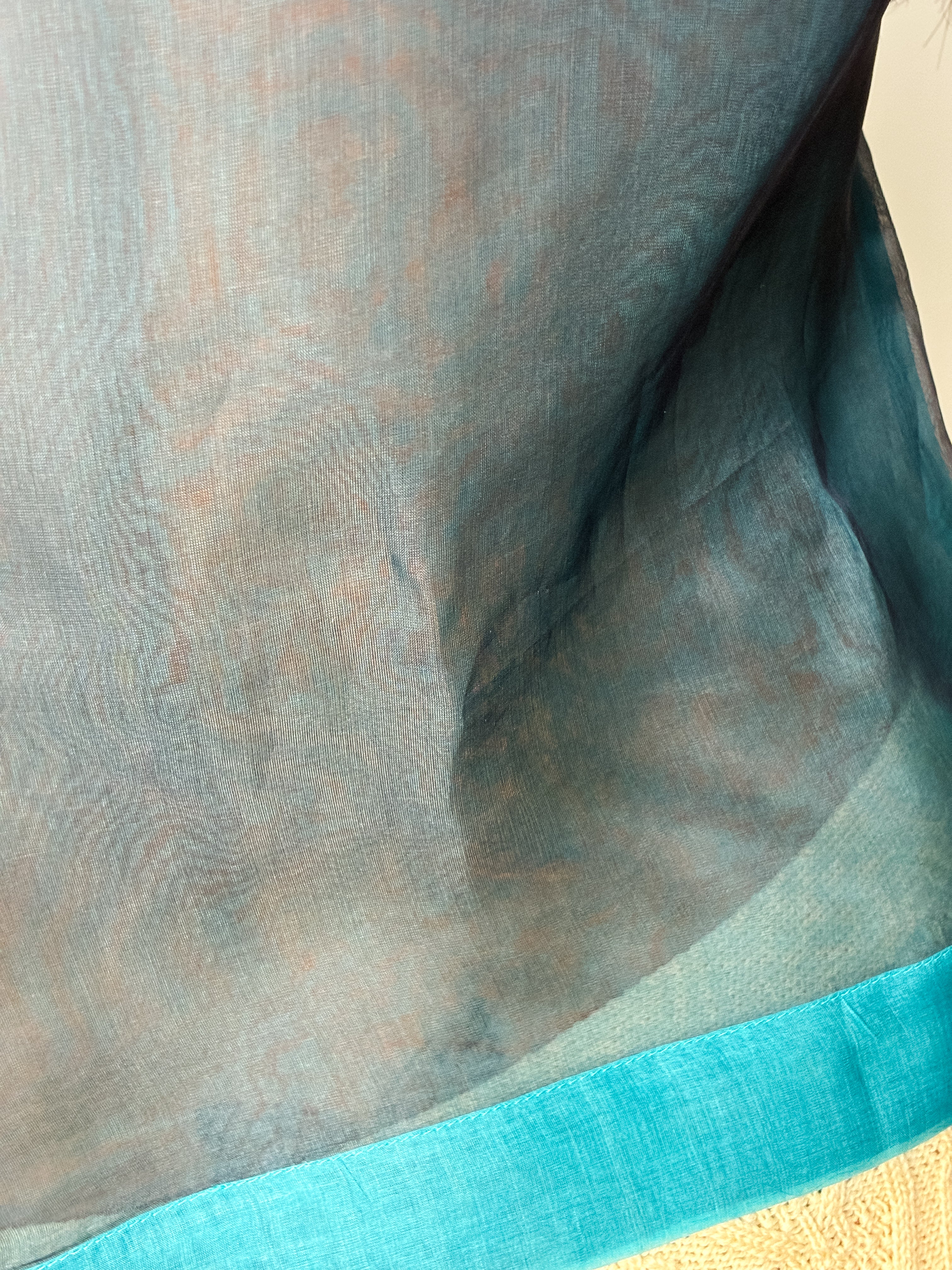 Gianfranco Ferré 2000s Teal Sheer Organza Blouse - S/M