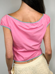 Voyage Passion 2000s Cherry Girl Rhinestone Applique Crop Top - XL