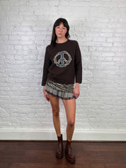 Moschino Jeans 2000s Brown Peace Sign Sweater