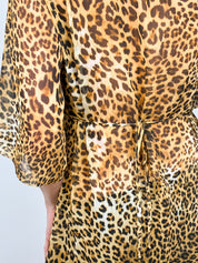 La Perla Leopard Print Sheer Maxi Kaftan Dress – L