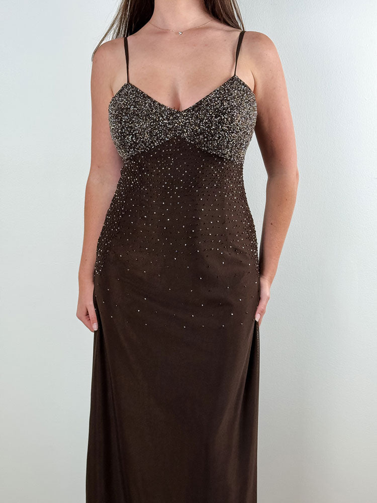 Laura Scott Brown Sparkly Dress