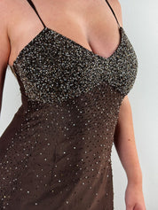 Laura Scott Brown Sparkly Dress