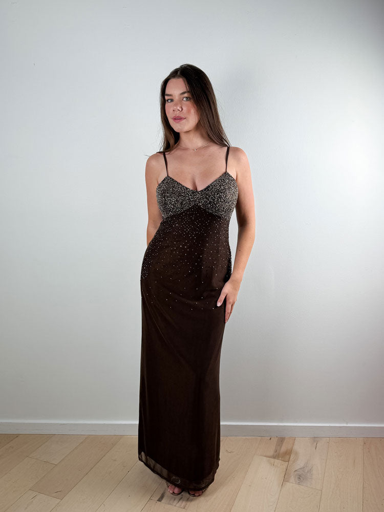 Laura Scott Brown Sparkly Dress