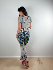 Roberto Cavalli Freedom 2000s Floral Zebra Print Jumpsuit