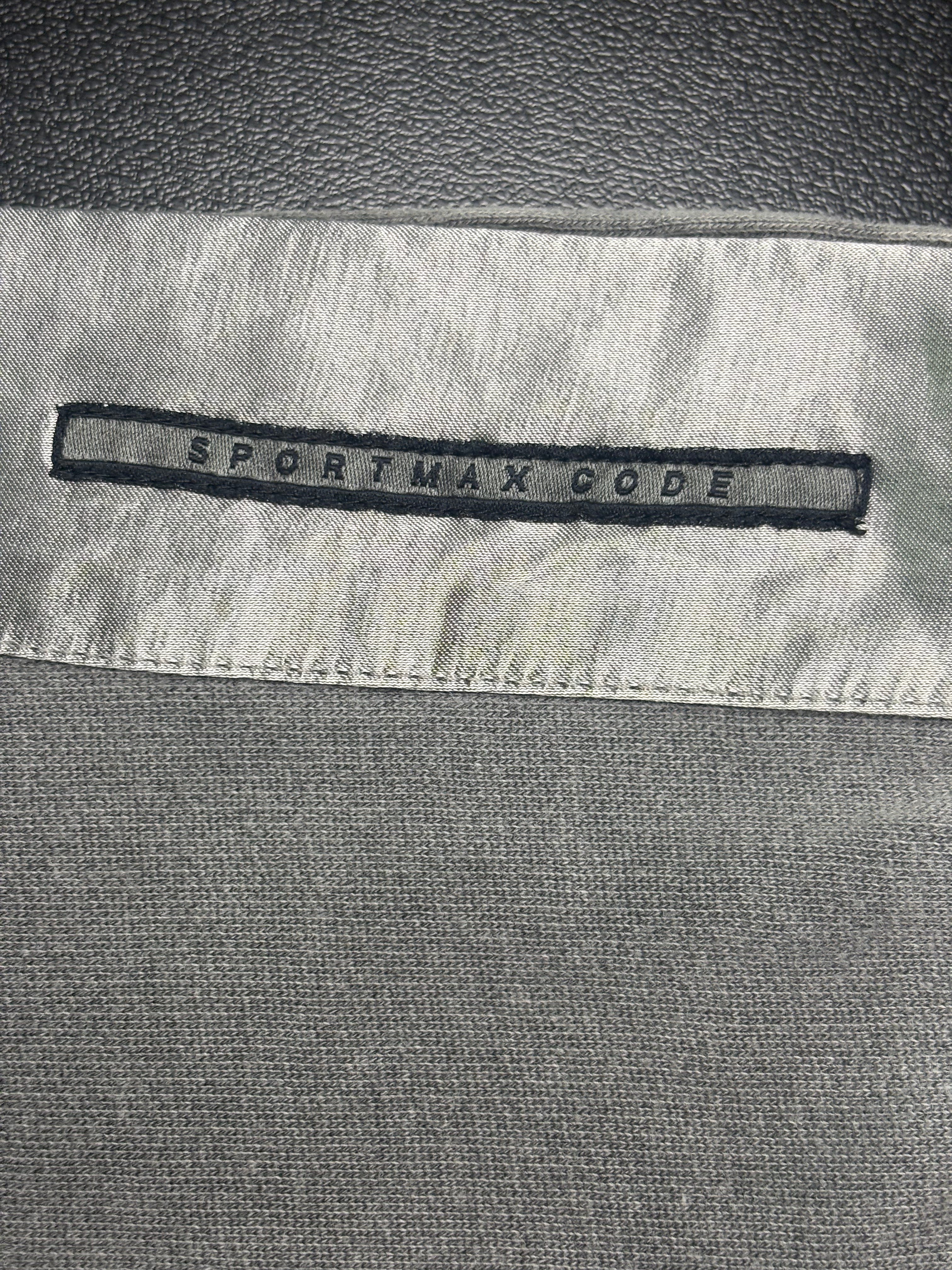 Sportmax Code 2000s Grey & Silver Satin Asymmetric Zip Cowl Vest - M