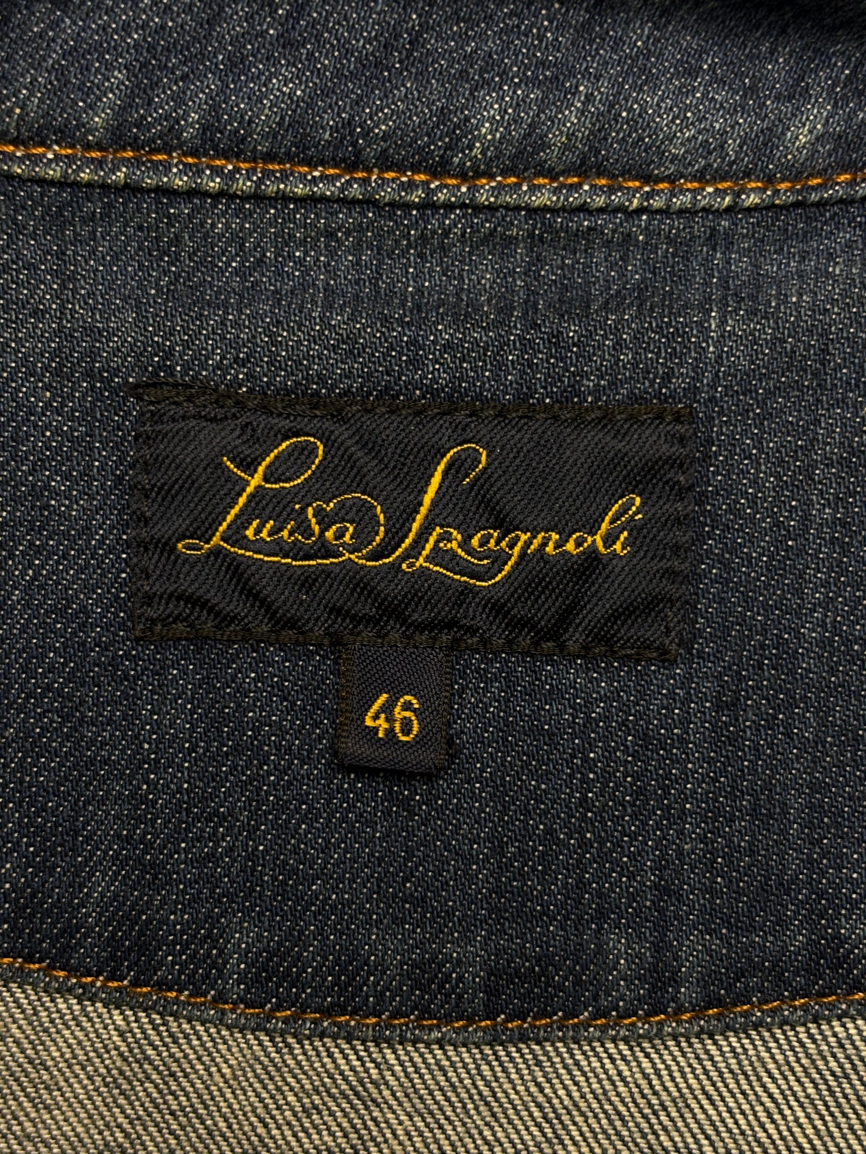 Luisa Spagnoli 2000s Blue Denim Biker Jacket - S/M