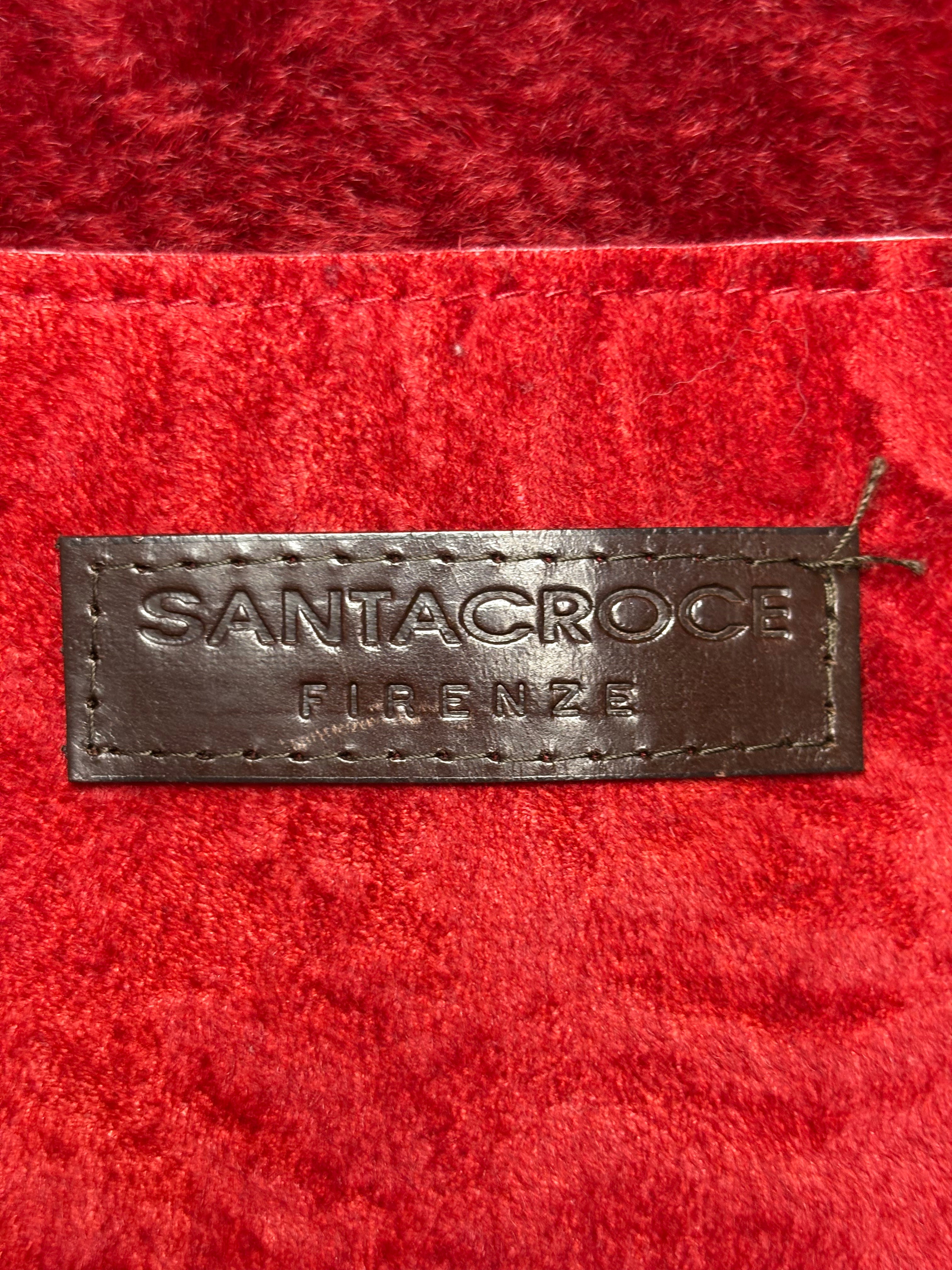 Santacroce Firenze 2000s Red Leather Shearling Jacket - S