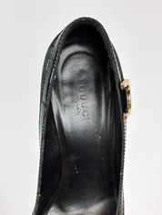 Gucci 2000s Black Monogram D-Ring Pointed Toe Pumps - EU 37C / US 6.5