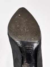 Gucci 2000s Black Monogram D-Ring Pointed Toe Pumps - EU 37C / US 6.5