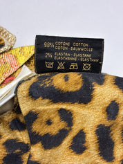 Roberto Cavalli 2000s Gold Tweed Print Low Rise Flare Pants - W28