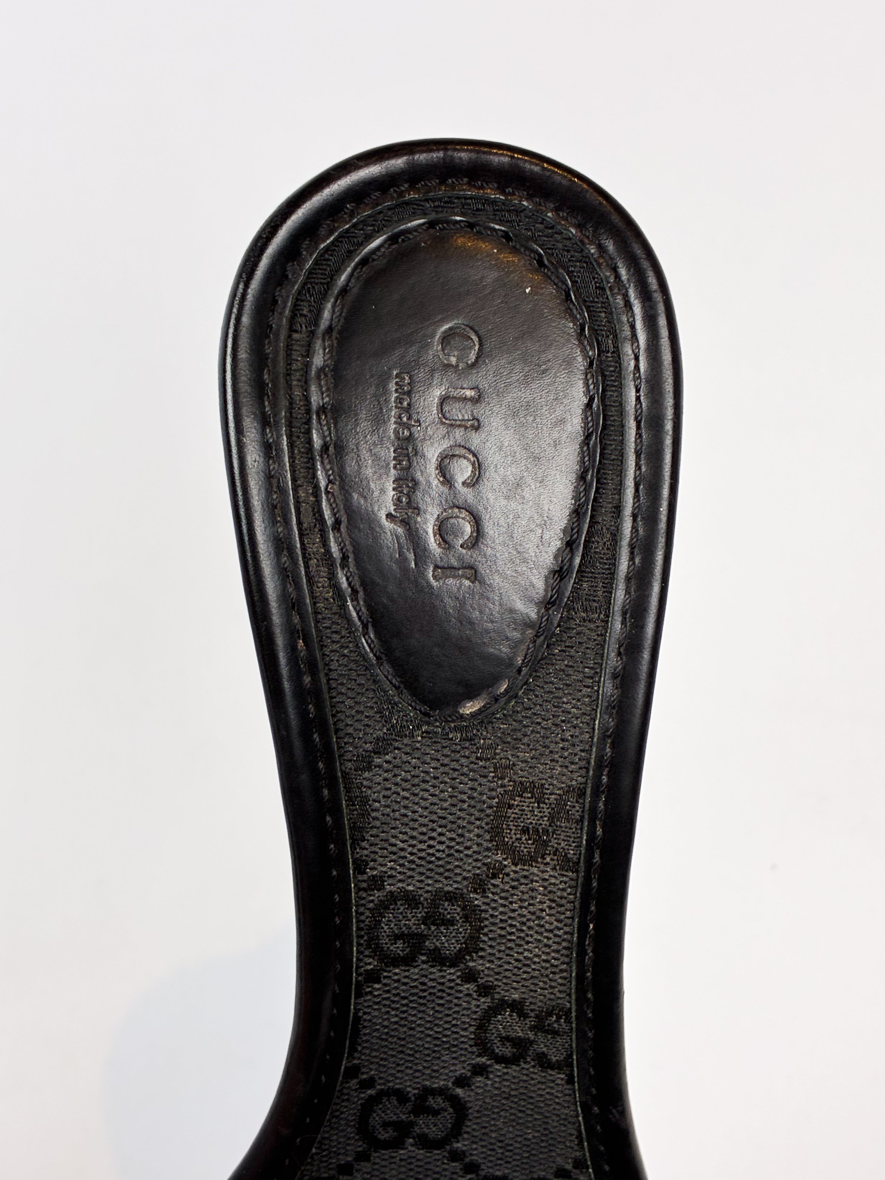 Gucci 2000s Black Leather Platform Mules - EU 40