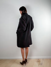 Italian Vintage Dark Gray Wool Coat