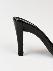 Gucci 2000s Black Leather Platform Mules - EU 40