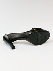 Gucci 2000s Black Leather Platform Mules - EU 40