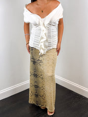 Roberto Cavalli Freedom 2000s Python Print Low Rise Maxi Skirt - S-L