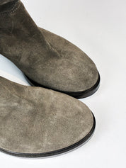 Twin-Set 2000s Grey Suede Buckle Slouch Boots - EU 39 / US 8.5