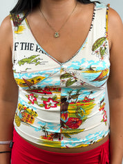 Blugirl Blumarine 2000s Isles of the Pacific Print Tank Top - S/M