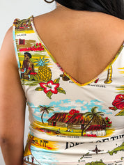 Blugirl Blumarine 2000s Isles of the Pacific Print Tank Top - S/M