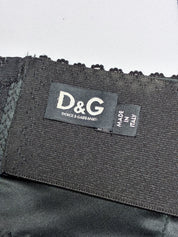 D&G Dolce & Gabbana 2000s Black Satin Corset Top - M