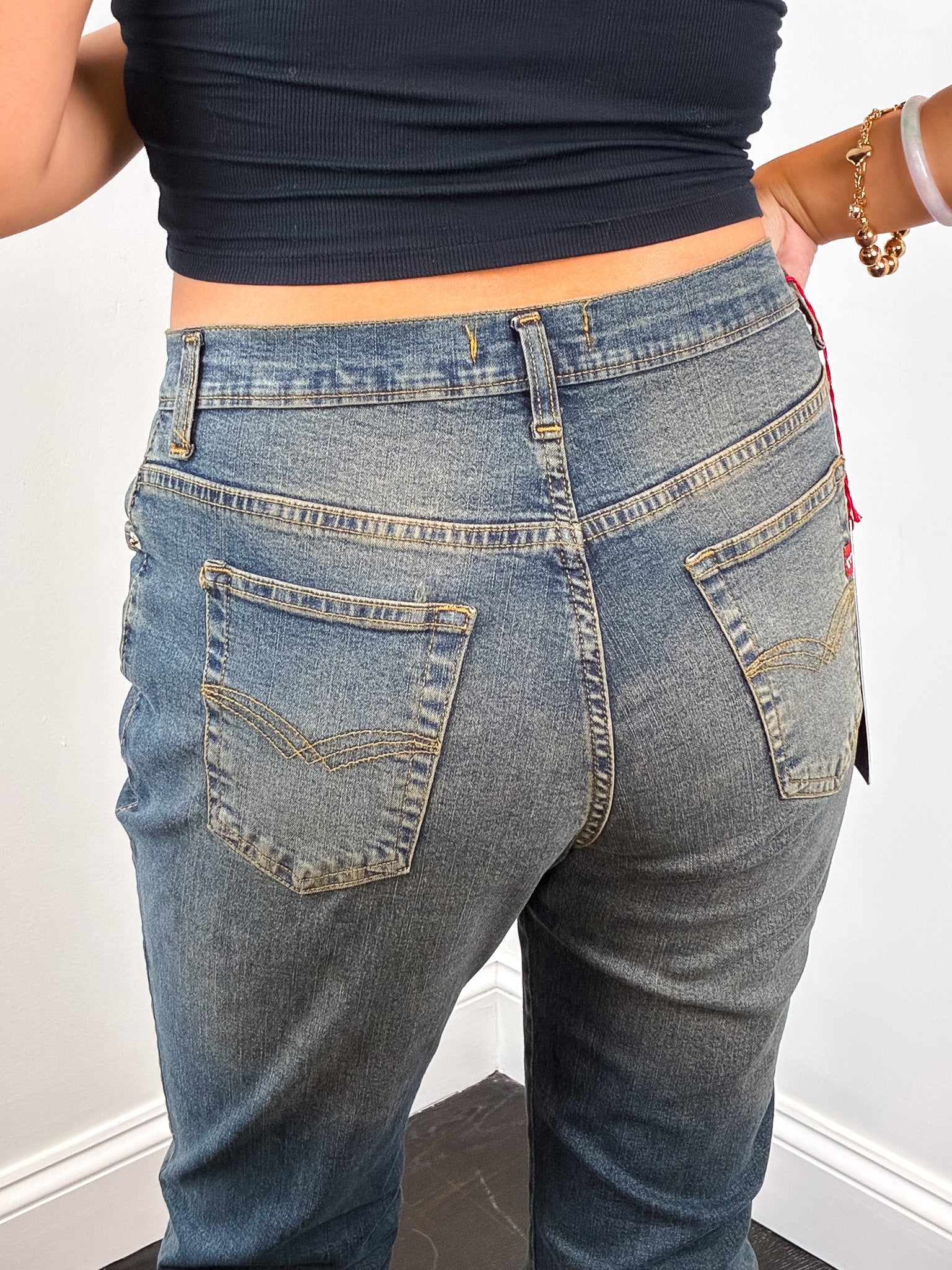 Morris Jeans Division 2000s Tan Overdyed Low Rise Bootcut Jeans - W30