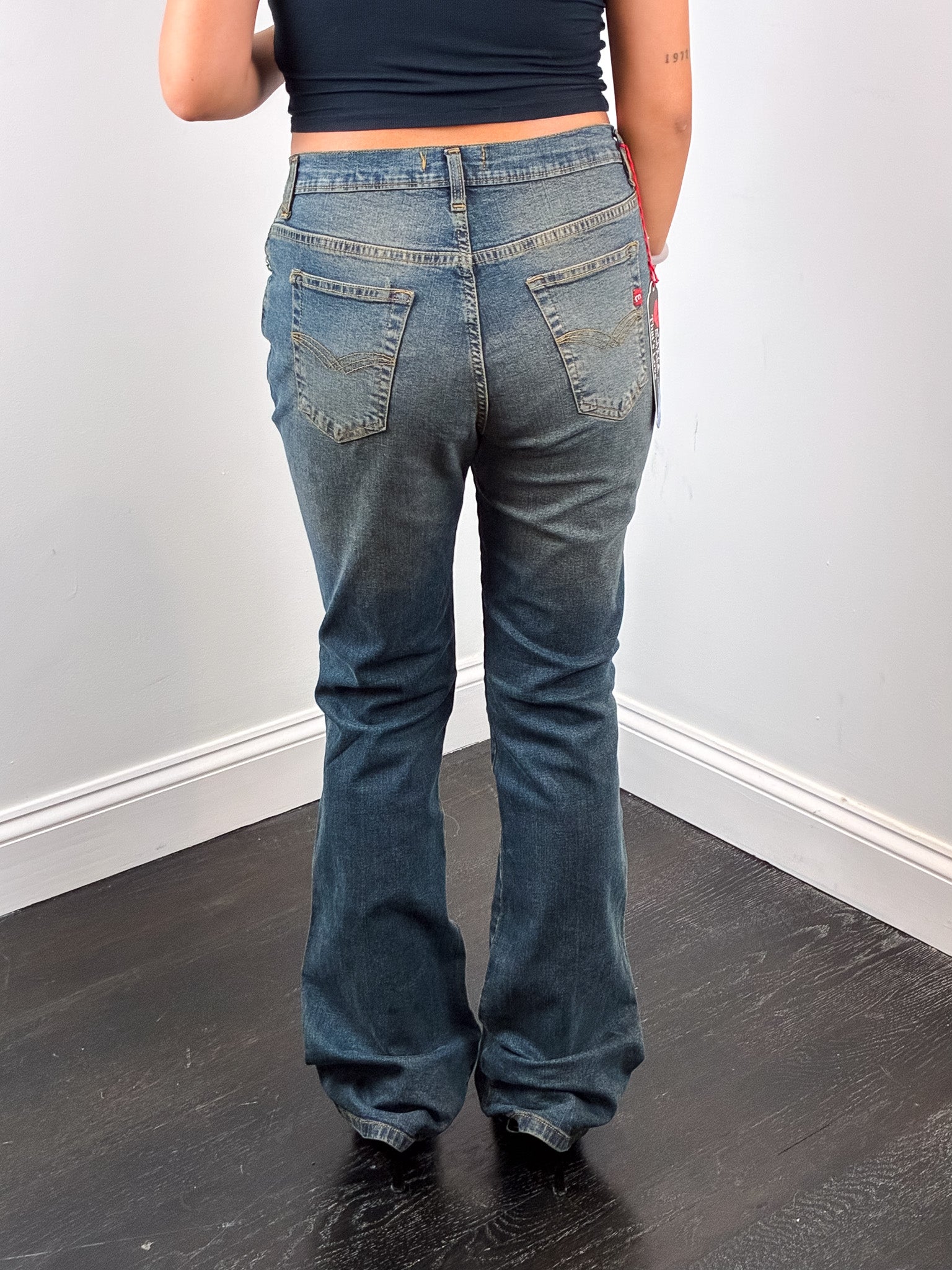 Morris Jeans Division 2000s Tan Overdyed Low Rise Bootcut Jeans - W30