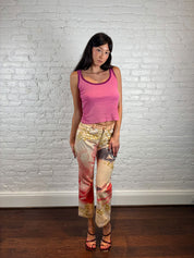 Roberto Cavalli 2001 Eye and Rose Printed Jeans