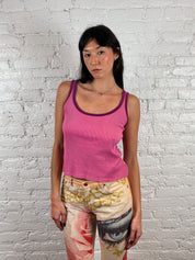 D&G Pink Ribbed Tank Top
