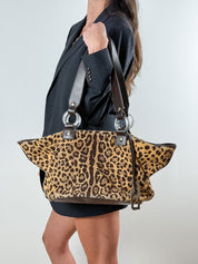 Dolce & Gabbana 2000s Leopard Print Tote Bag in Calf Hair & Leather