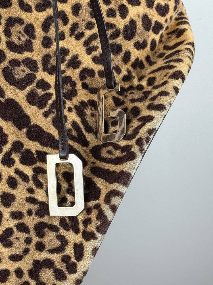 Dolce & Gabbana 2000s Leopard Print Tote Bag in Calf Hair & Leather