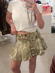 Just Cavalli 2000s Mixed Patchwork Print Pleated Mini Skirt - S/M