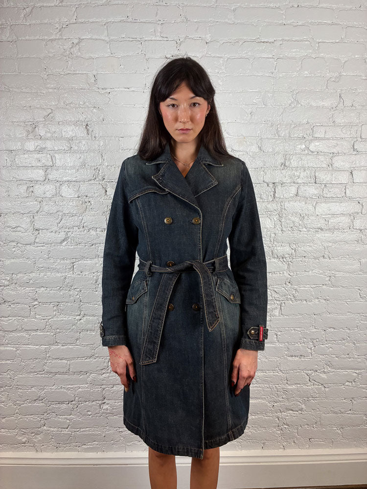 Miss Sixty 2000s Denim Trench Coat