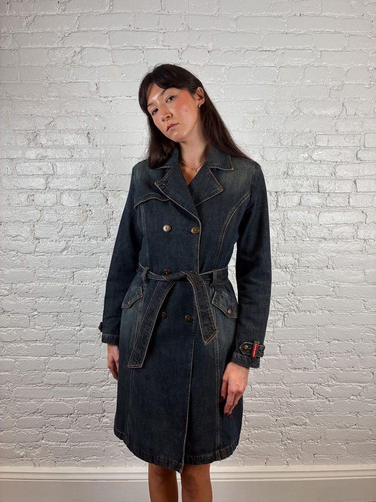 Miss Sixty 2000s Denim Trench Coat