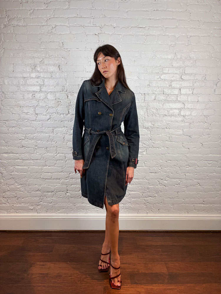 Miss Sixty 2000s Denim Trench Coat