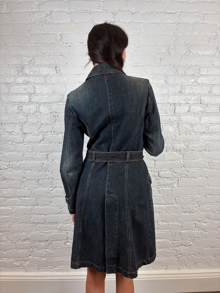 Miss Sixty 2000s Denim Trench Coat