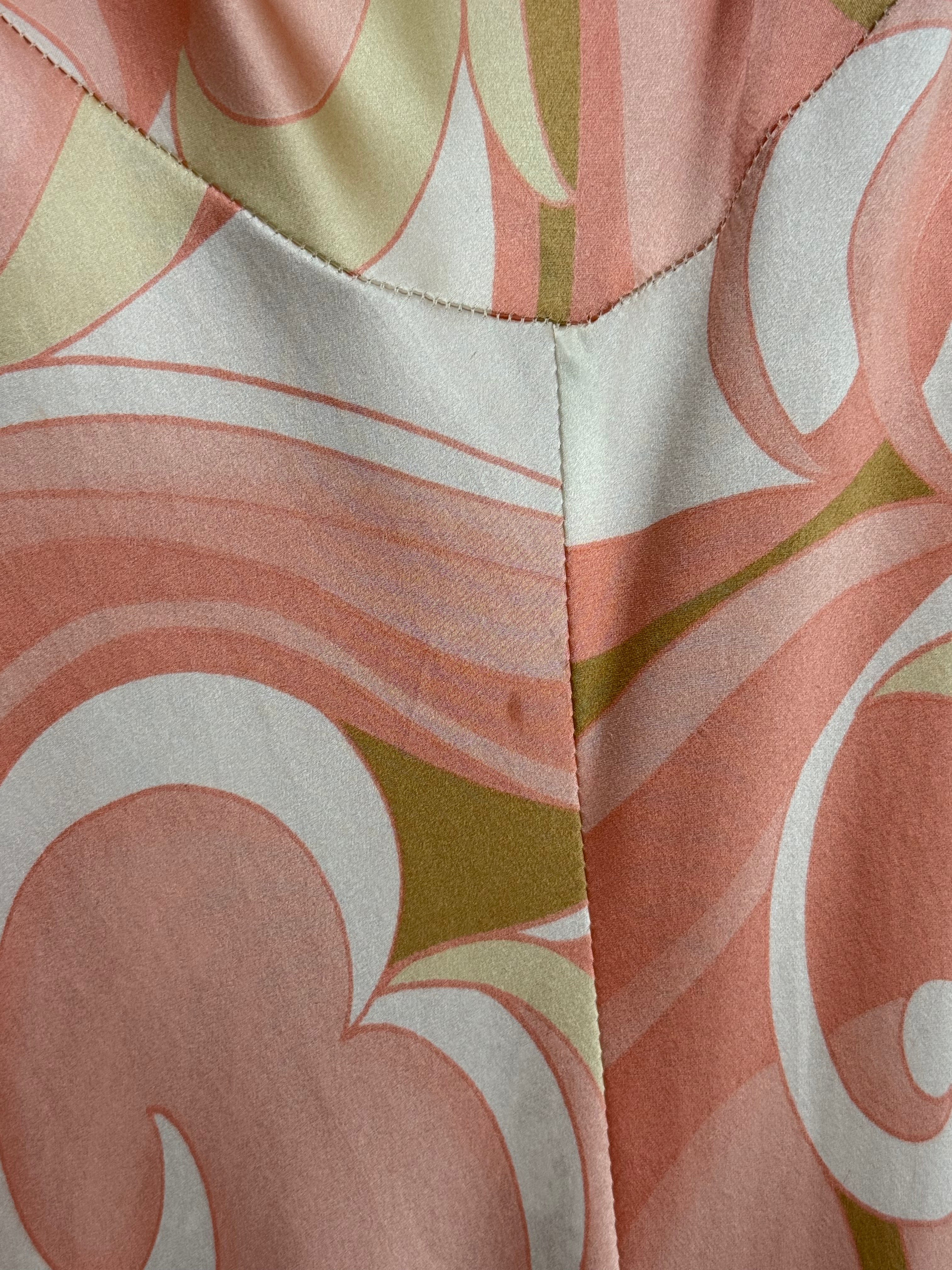 List Boutique 2000s Peach Abstract Swirl Print Maxi Dress - S/M