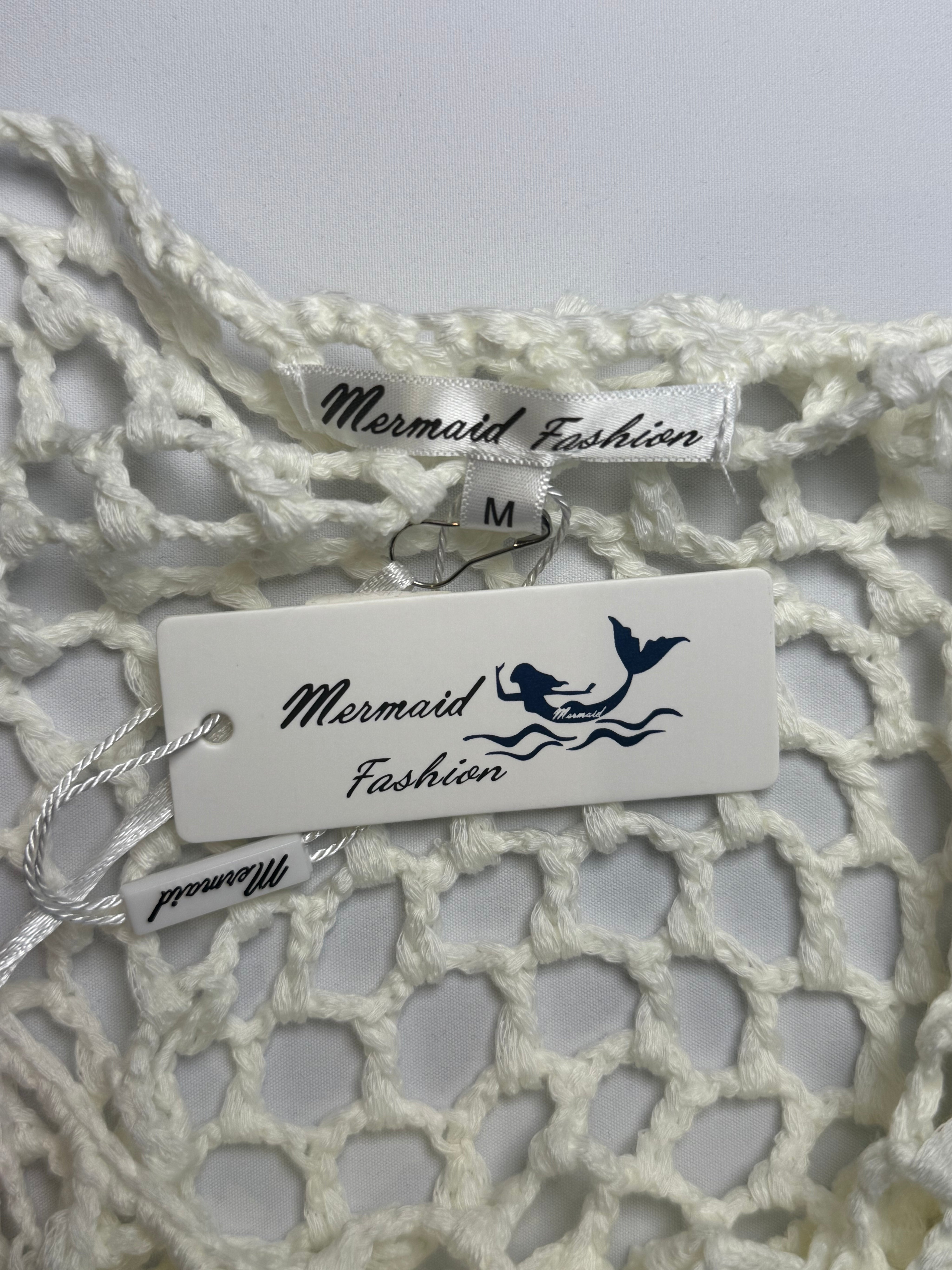 2000s Cream Silver Paillette Crochet Crop Top & Maxi Skirt Set - S/M