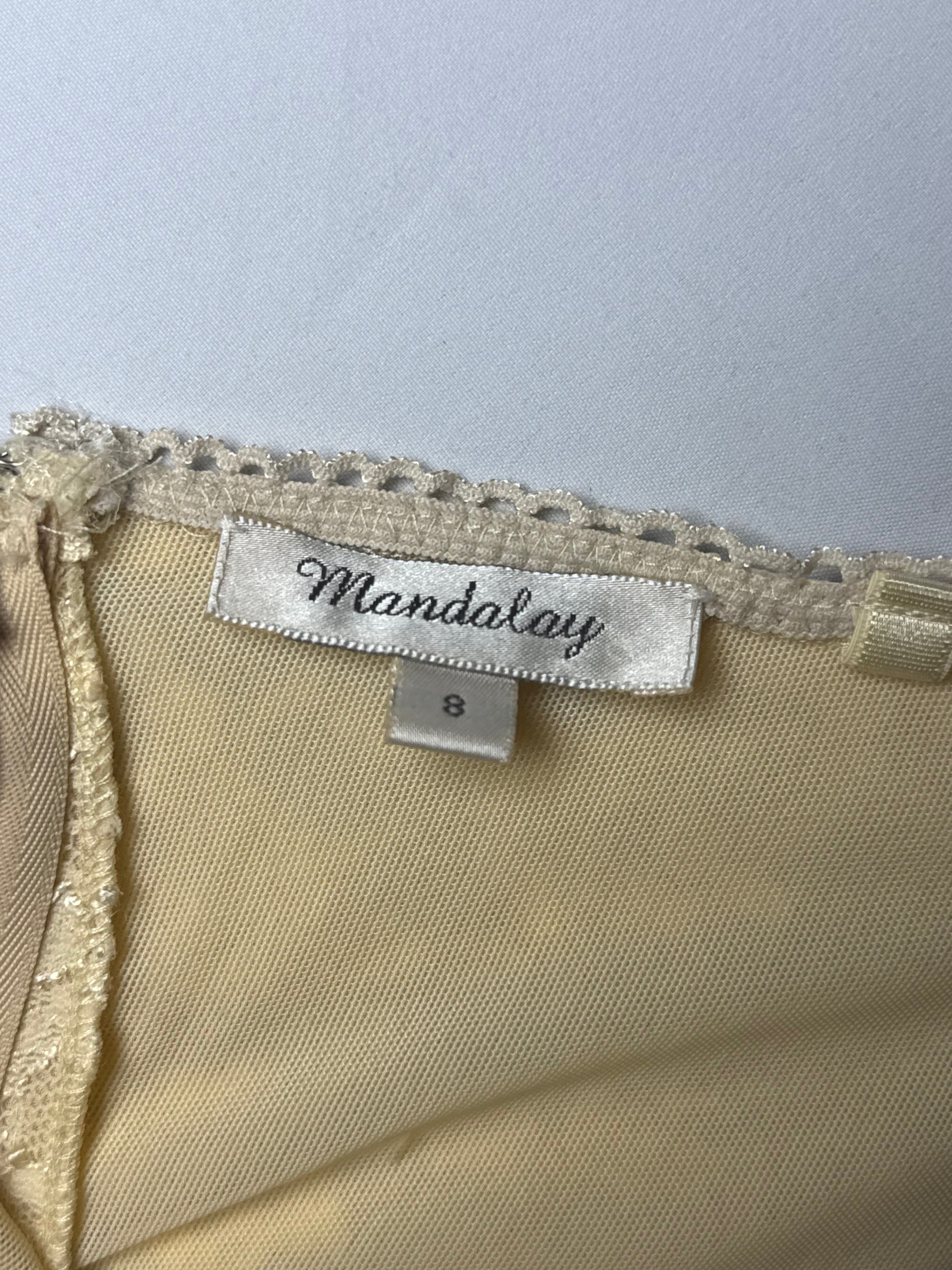 Mandalay 2000s Ivory Silk and Lace Midi Dress - S