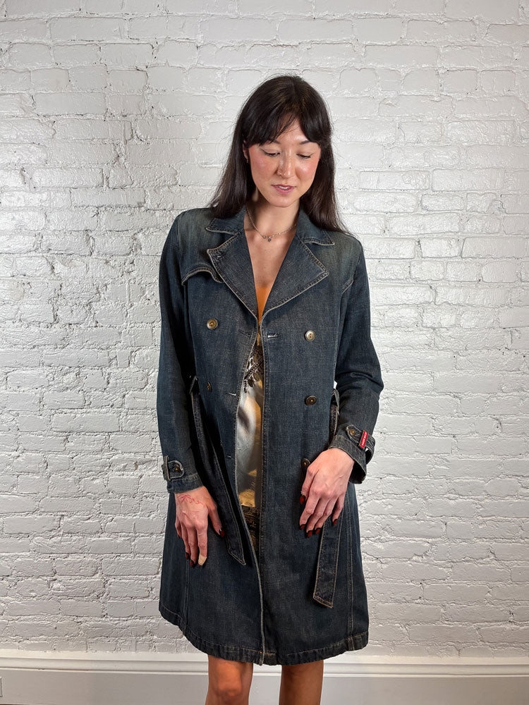 Miss Sixty 2000s Denim Trench Coat
